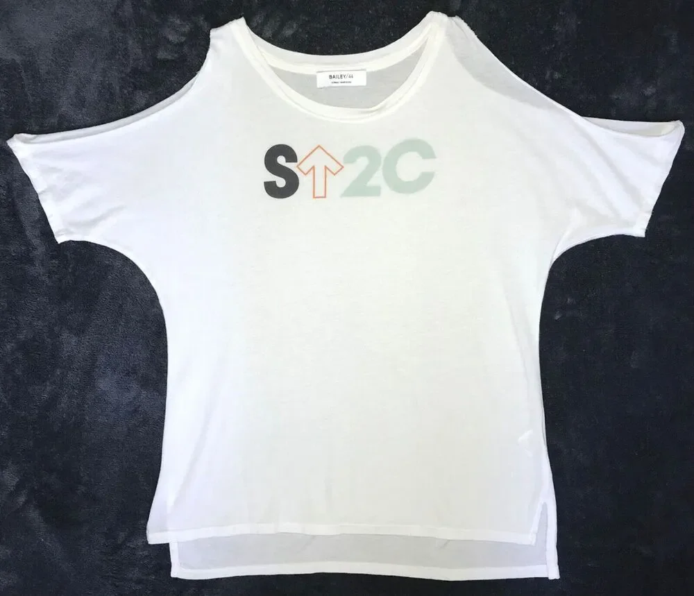 Bailey / 44 Women's XS Cold Shoulder Hi-low Hem Stand UP 2 Cancer Research Tee